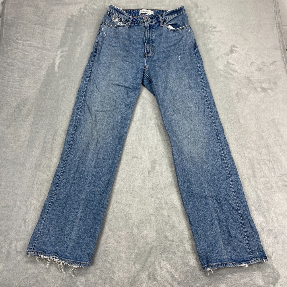 Abercrombie & Fitch Jeans Womens 26/2R (28x31) Blue Denim‎ High Rise 90s Relaxed